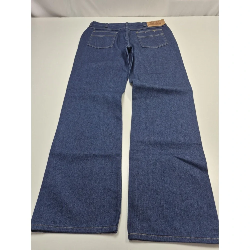 VTG Roebucks Sears Jeans Mens 36x32 Dark Blue Straight Leg Cowboy Denim NWOT